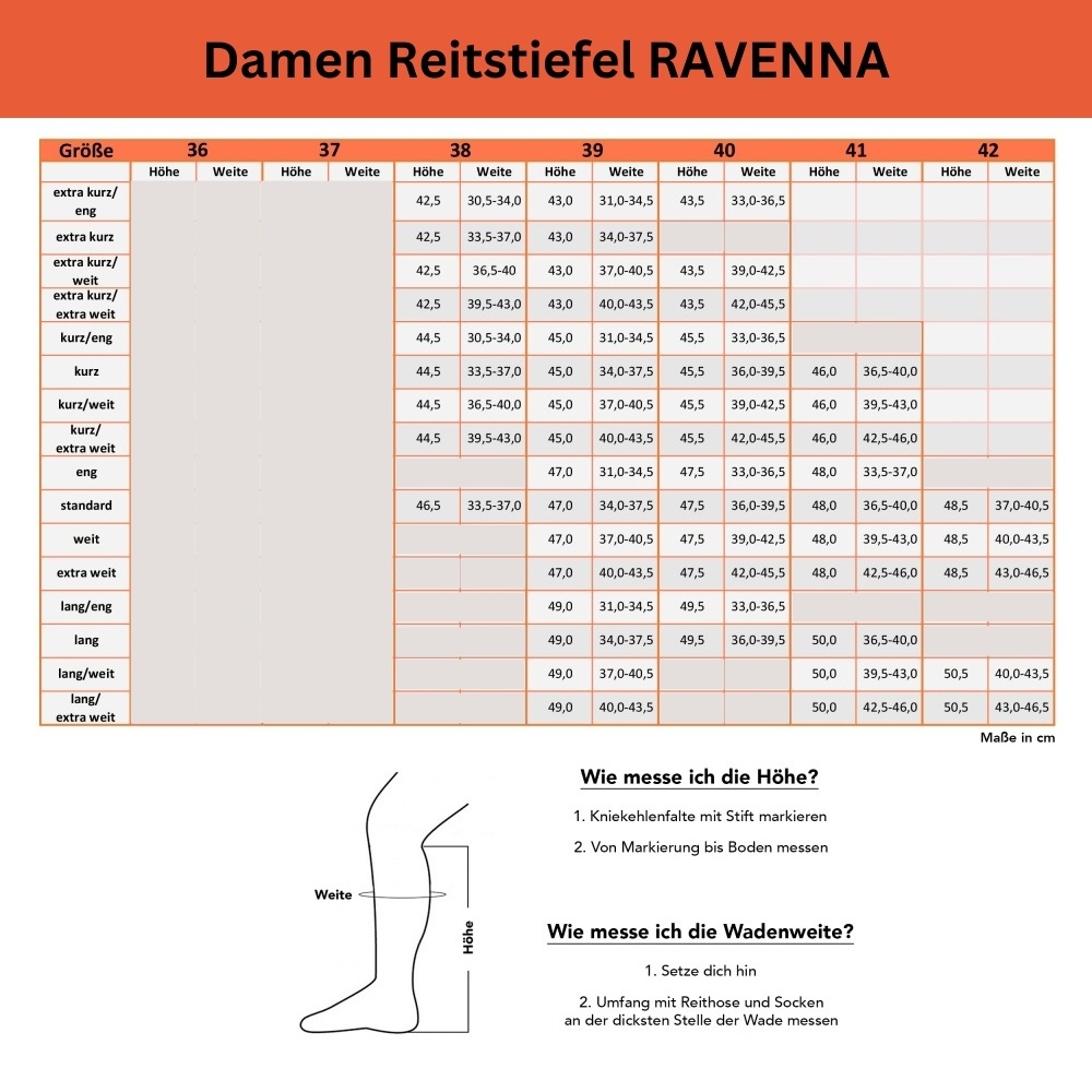 Damen Reiter Reitstiefel Reitschuhe RAVENNA RL24 Memory Foam Elastik Kunstleder