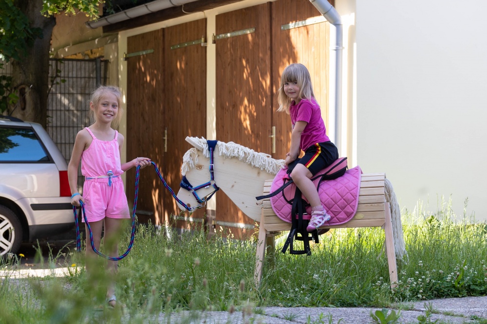 Holzpferd Sattel Kindersattel Schabracke Set Marengos Beginner Mini Shetty Pony